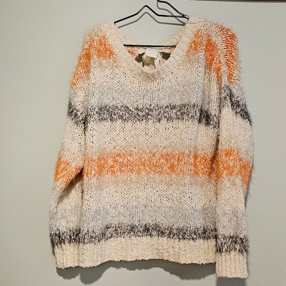 Women’s Anthropology Meadow Rue Back Tie Multicolor Kennedy Sweater, Large - Picture 3 of 12